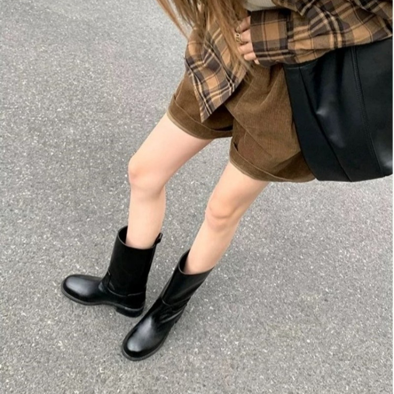 Women Round Toe Mid Calf Boots - Women'S Shoes Quality 评论和价格