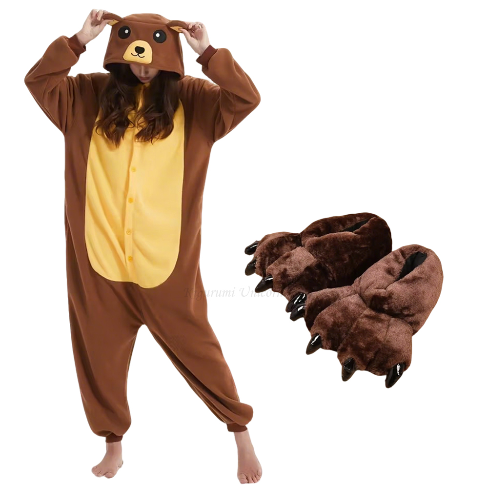 Adult Brown Bear Kigurumi Unic - Women Shoes Xxl 评论和价格
