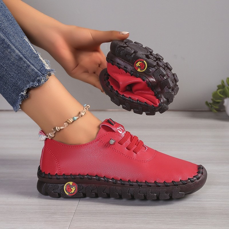 Women Leather Casual Shoes Lac - Oxford Lace Up Women 评论和价格