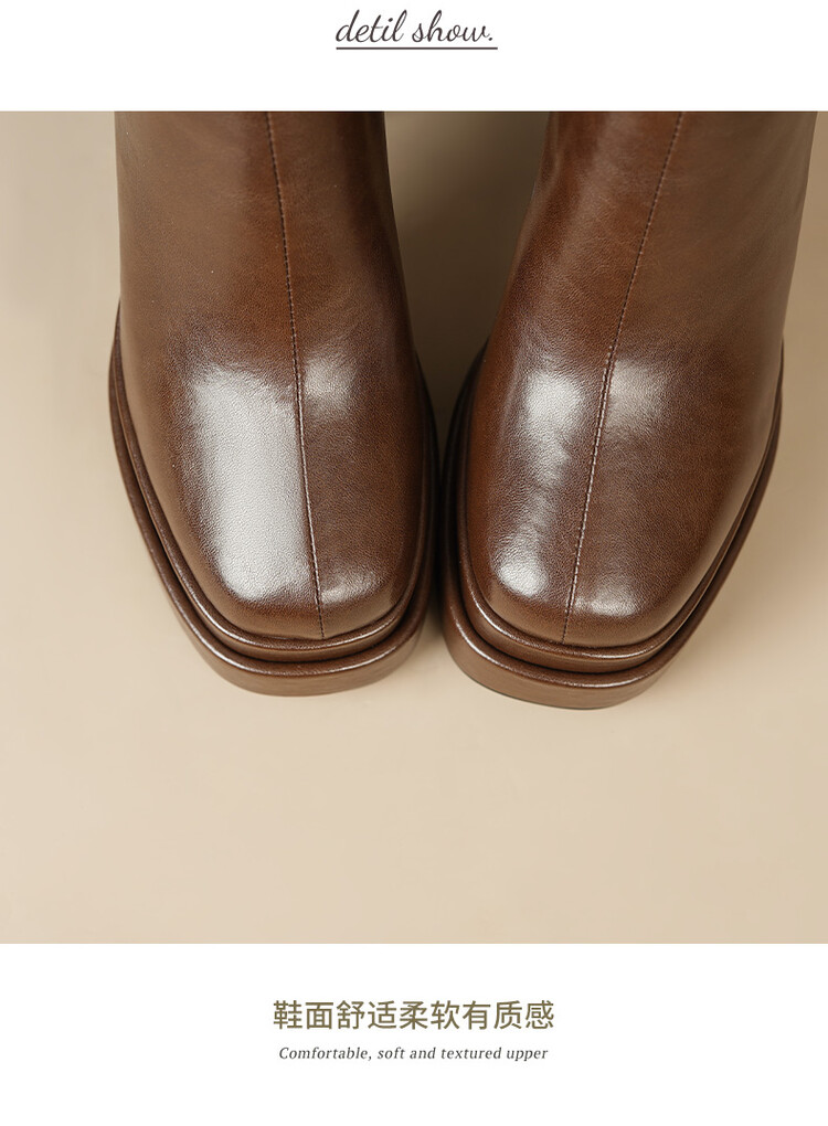 Autumn and Winter Soft Leather - Knee High Boots Women 评论和价格