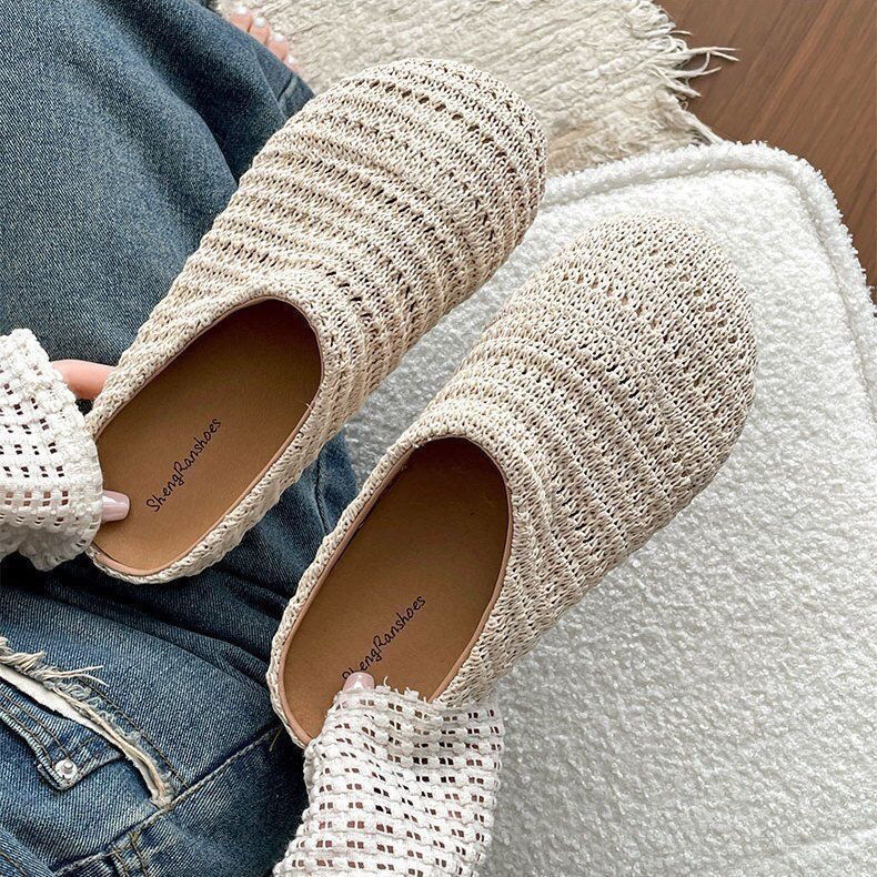 Women Raffia Woven Mule Slippe - Mule Slip On 评论和价格