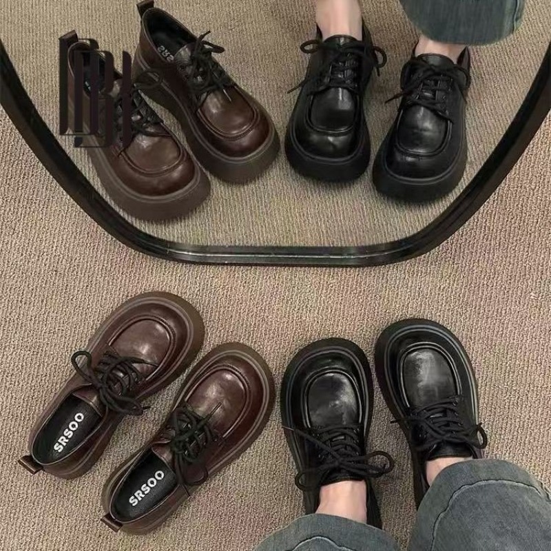 Women Vintage Brown Lace‑up Pl - Oxford Lace Up Women 评论和价格