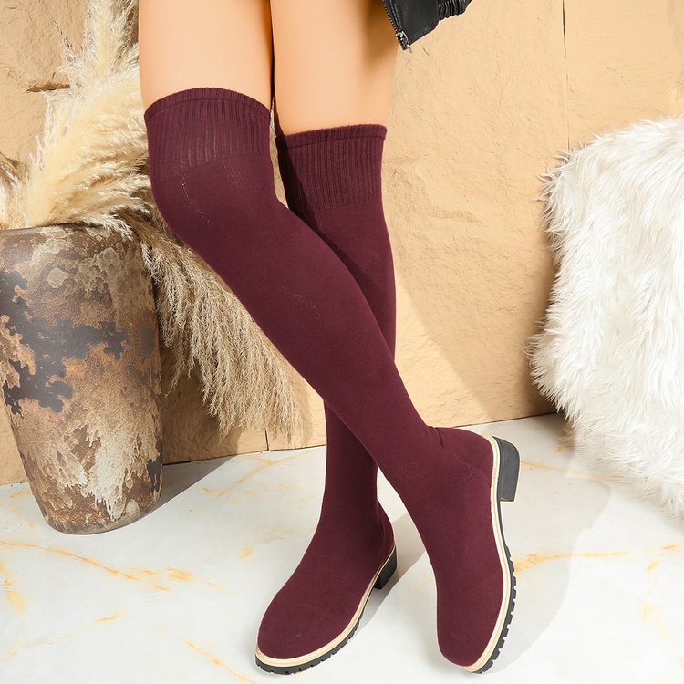 Autumn and Winter Women's Soli - Sock Boot Women 评论和价格