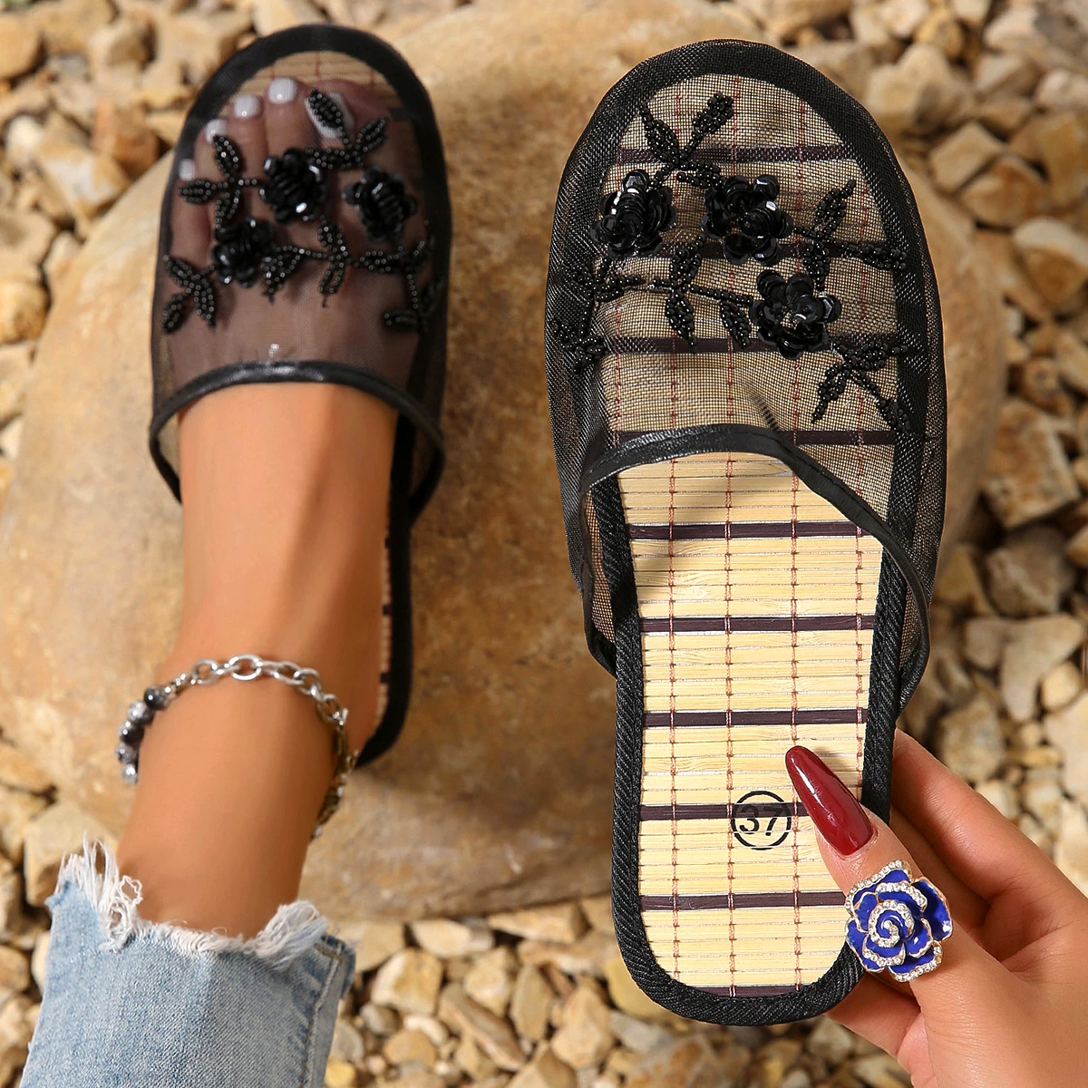 Ladies Mesh Closed Toe Slide S - Mule Slip On 评论和价格