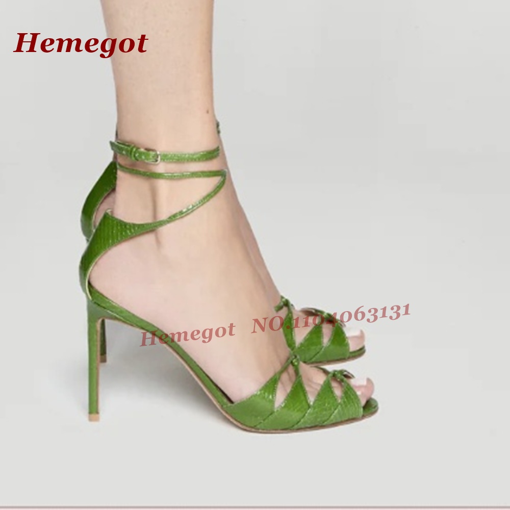Green Croc-Pattern Strappy San - Women'S Shoes Clogs 评论和价格
